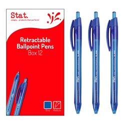 Stat Ballpoint Pen Retractable 1.0mm Blue Pack of 12_2